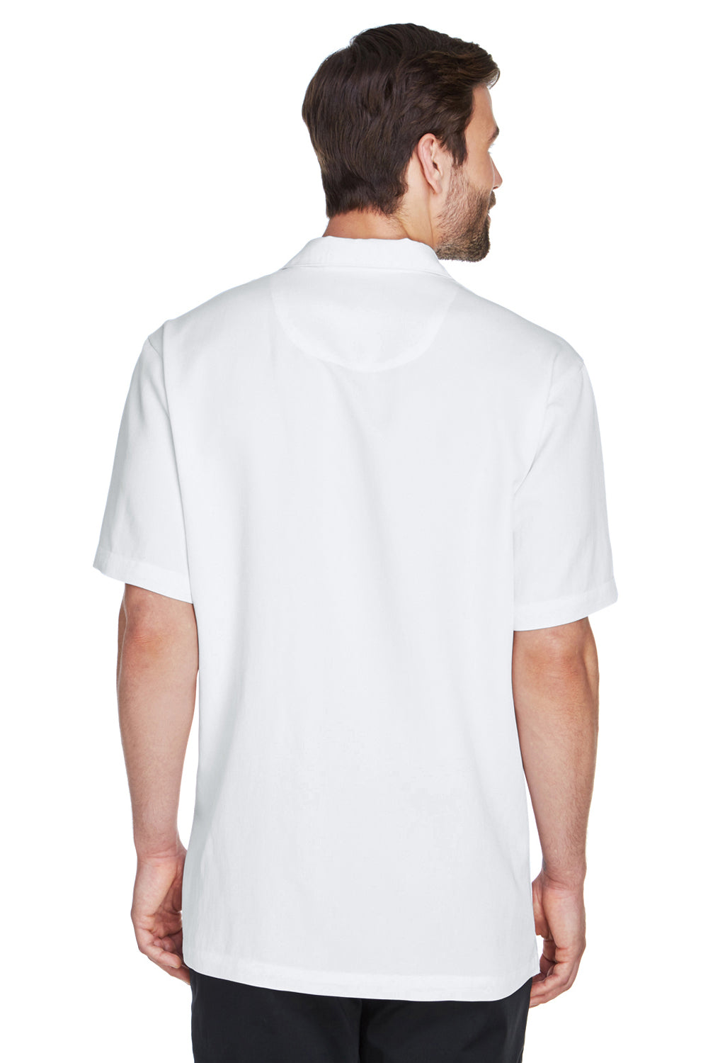 UltraClub 8980 Mens Cabana Breeze Short Sleeve Button Down Camp Shirt w/ Pocket White Back