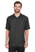 UltraClub 8980 Mens Cabana Breeze Short Sleeve Button Down Camp Shirt w/ Pocket Black Front