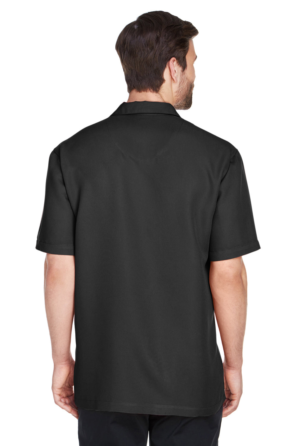 UltraClub 8980 Mens Cabana Breeze Short Sleeve Button Down Camp Shirt w/ Pocket Black Back