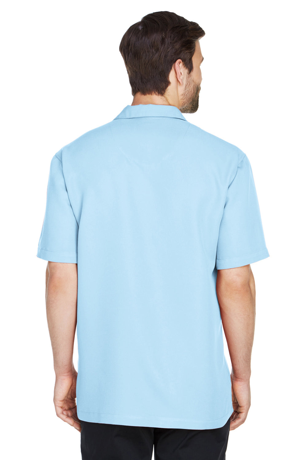 UltraClub 8980 Mens Cabana Breeze Short Sleeve Button Down Camp Shirt w/ Pocket Island Blue Back
