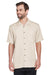 UltraClub 8980 Mens Cabana Breeze Short Sleeve Button Down Camp Shirt w/ Pocket Stone Brown Front
