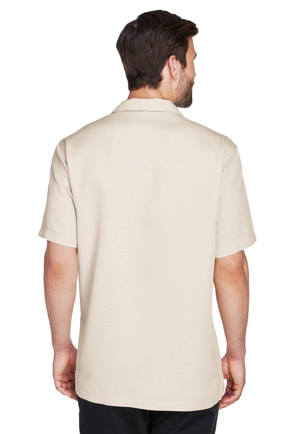 UltraClub 8980 Mens Cabana Breeze Short Sleeve Button Down Camp Shirt w/ Pocket Stone Brown Back