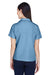 UltraClub 8981 Womens Cabana Breeze Short Sleeve Button Down Camp Shirt w/ Pocket Wedgewood Blue Back
