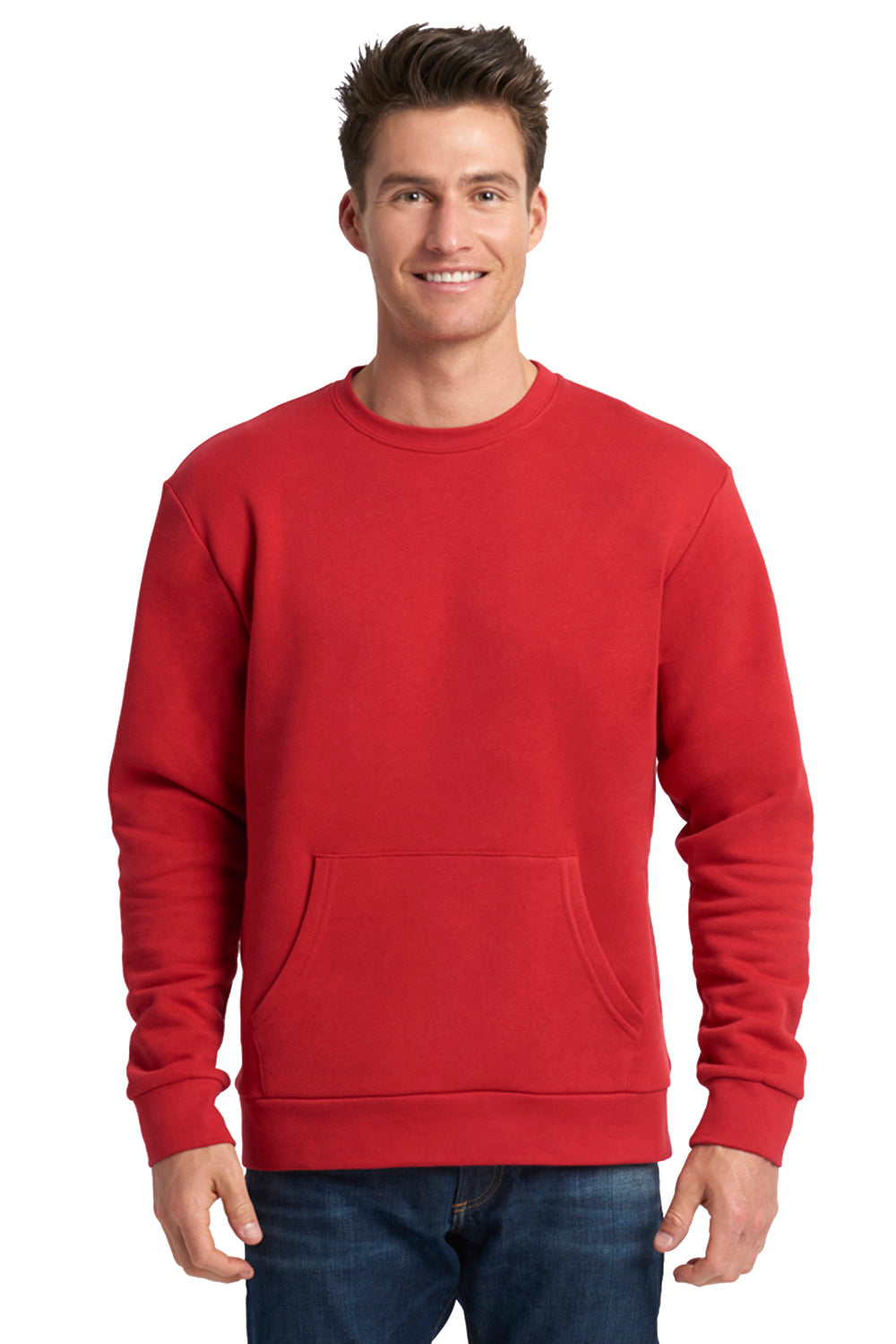 Next Level 9001 Fleece Crewneck Sweatshirt Red Front