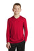 Sport-Tek YST358 Youth Competitor Moisture Wicking Long Sleeve Hooded T-Shirt Hoodie True Red Front