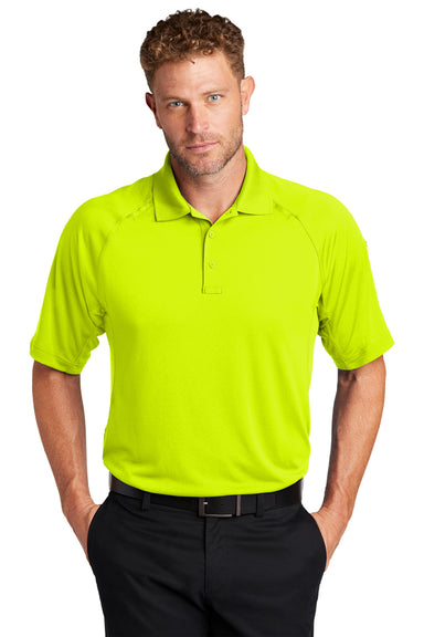 CornerStone CS420 Mens Select Tactical Moisture Wicking Short Sleeve Polo Shirt Safety Yellow Front