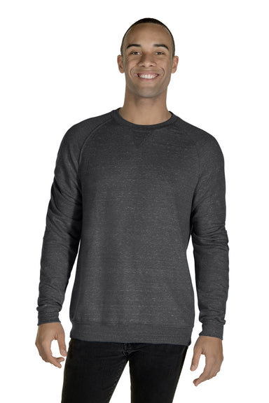 Jerzees 91MR Mens Vintage Snow French Terry Crewneck Sweatshirt Heather Charcoal Grey Front