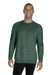 Jerzees 91MR Mens Vintage Snow French Terry Crewneck Sweatshirt Heather Forest Green Front