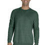 Jerzees Mens Vintage Snow French Terry Crewneck Sweatshirt - Heather Forest Green