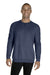 Jerzees 91MR Mens Vintage Snow French Terry Crewneck Sweatshirt Heather Navy Blue Front
