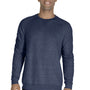 Jerzees Mens Vintage Snow French Terry Crewneck Sweatshirt - Heather Navy Blue
