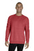 Jerzees 91MR Mens Vintage Snow French Terry Crewneck Sweatshirt Heather Red Front