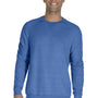 Jerzees Mens Vintage Snow French Terry Crewneck Sweatshirt - Heather Royal Blue