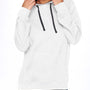 Next Level Mens French Terry Fleece Hooded Sweatshirt Hoodie - White/Heather Grey