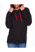 Next Level 9301 Mens French Terry Fleece Hooded Sweatshirt Hoodie Black/Red Front