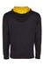 Next Level 9301 Mens French Terry Fleece Hooded Sweatshirt Hoodie Black/Gold Flat Back
