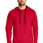 Next Level Mens French Terry Fleece Hooded Sweatshirt Hoodie - Red/Black