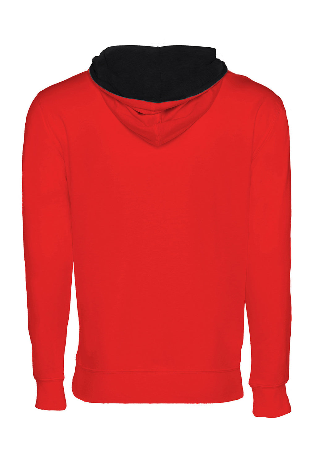 Next Level 9301 Mens French Terry Fleece Hooded Sweatshirt Hoodie Red/Black Flat Back