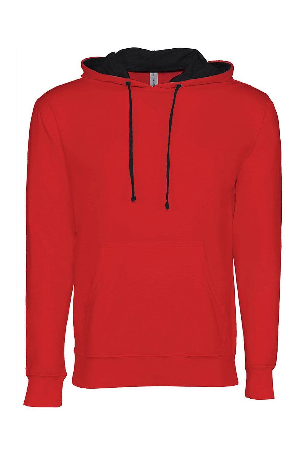 Next Level 9301 Mens French Terry Fleece Hooded Sweatshirt Hoodie Red/Black Flat Front