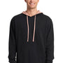 Next Level Mens French Terry Fleece Hooded Sweatshirt Hoodie - Black/Desert Pink - Closeout