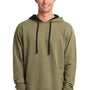 Next Level Mens French Terry Fleece Hooded Sweatshirt Hoodie - Military Green/Black