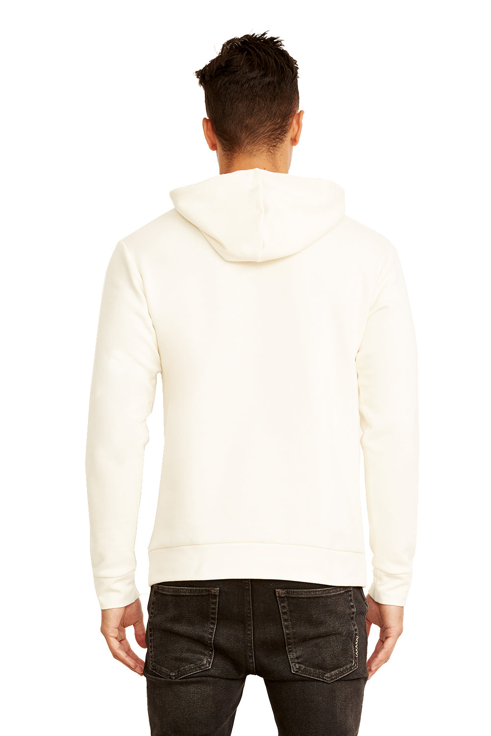 Next Level 9303 Mens Fleece Hooded Sweatshirt Hoodie Natural Back