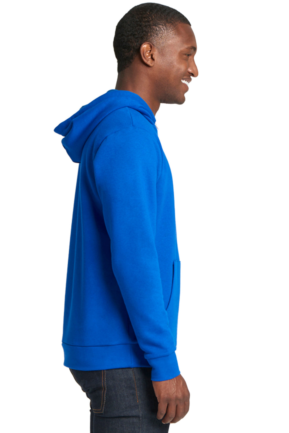 Next Level 9303 Fleece Hooded Sweatshirt Hoodie Royal Blue Side