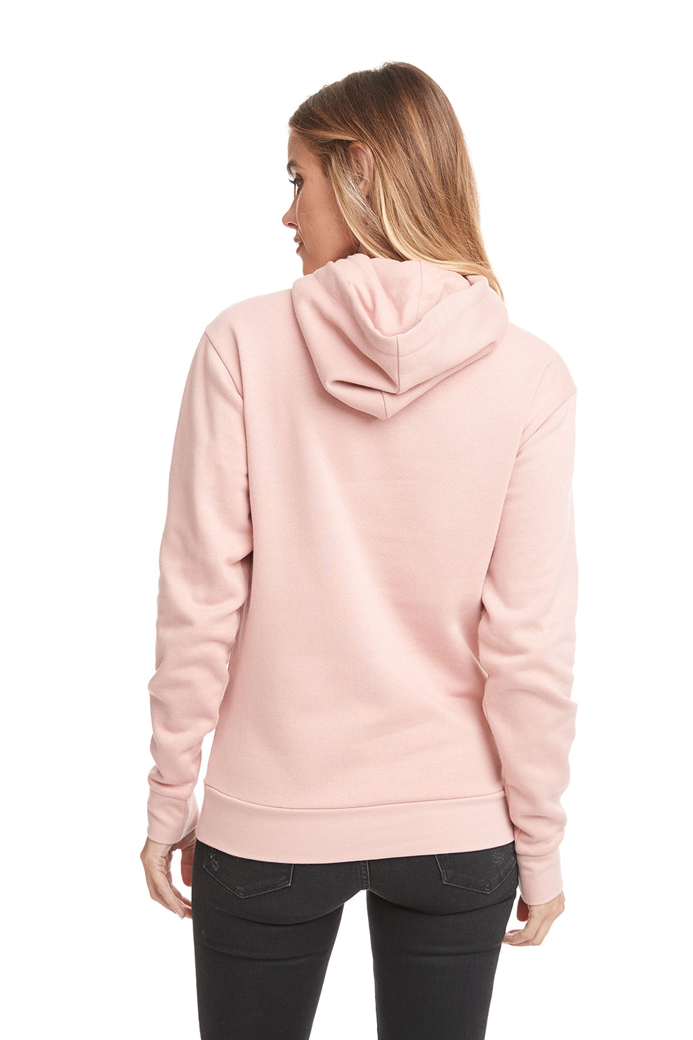 Next Level 9303 Fleece Hooded Sweatshirt Hoodie Desert Pink Back