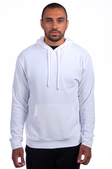 Next Level 9304 Mens Sueded French Terry Hooded Sweatshirt Hoodie White Front