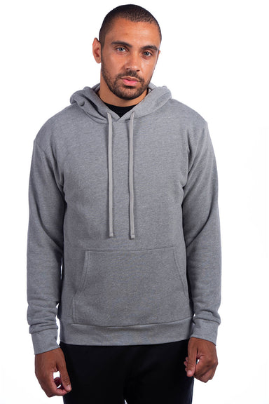 Next Level 9304 Mens Sueded French Terry Hooded Sweatshirt Hoodie Heather Grey Front