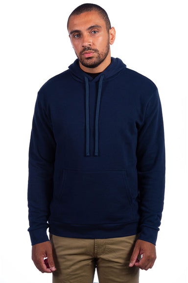 Next Level 9304 Mens Sueded French Terry Hooded Sweatshirt Hoodie Midnight Navy Blue Front