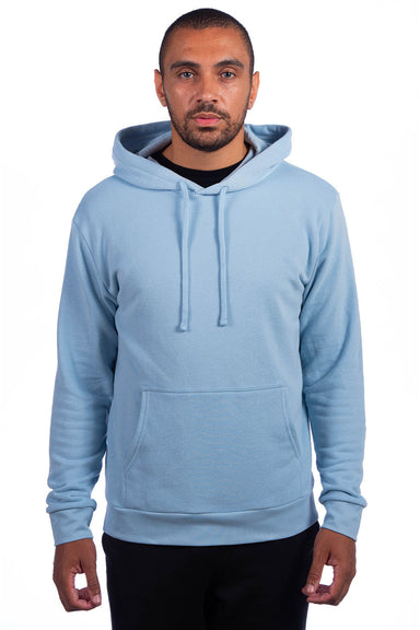 Next Level 9304 Mens Sueded French Terry Hooded Sweatshirt Hoodie Stonewashed Denim Blue Front