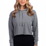 Next Level Womens Cropped Hooded Sweatshirt Hoodie - Heather Grey