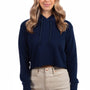 Next Level Womens Cropped Hooded Sweatshirt Hoodie - Midnight Navy Blue