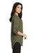Port Authority LW701 Womens 3/4 Sleeve V-Neck T-Shirt Deep Olive Green Side