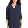 Port Authority Womens 3/4 Sleeve V-Neck T-Shirt - True Navy Blue