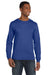 Anvil 949 Mens Long Sleeve Crewneck T-Shirt Heather Blue Front