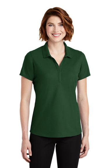 Port Authority LK600 Womens EZPerformance Moisture Wicking Short Sleeve Polo Shirt Deep Forest Green Front