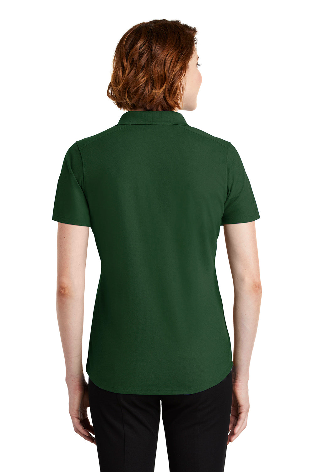 Port Authority LK600 Womens EZPerformance Moisture Wicking Short Sleeve Polo Shirt Deep Forest Green Back