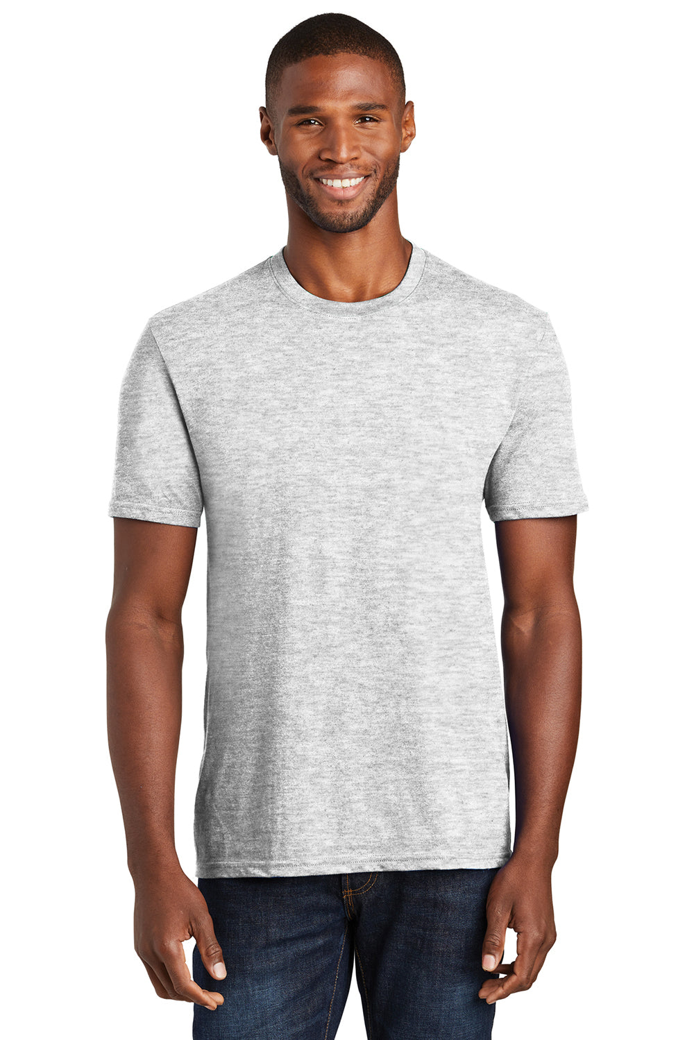 Port & Company PC455 Mens Fan Favorite Short Sleeve Crewneck T-Shirt Ash Grey Front