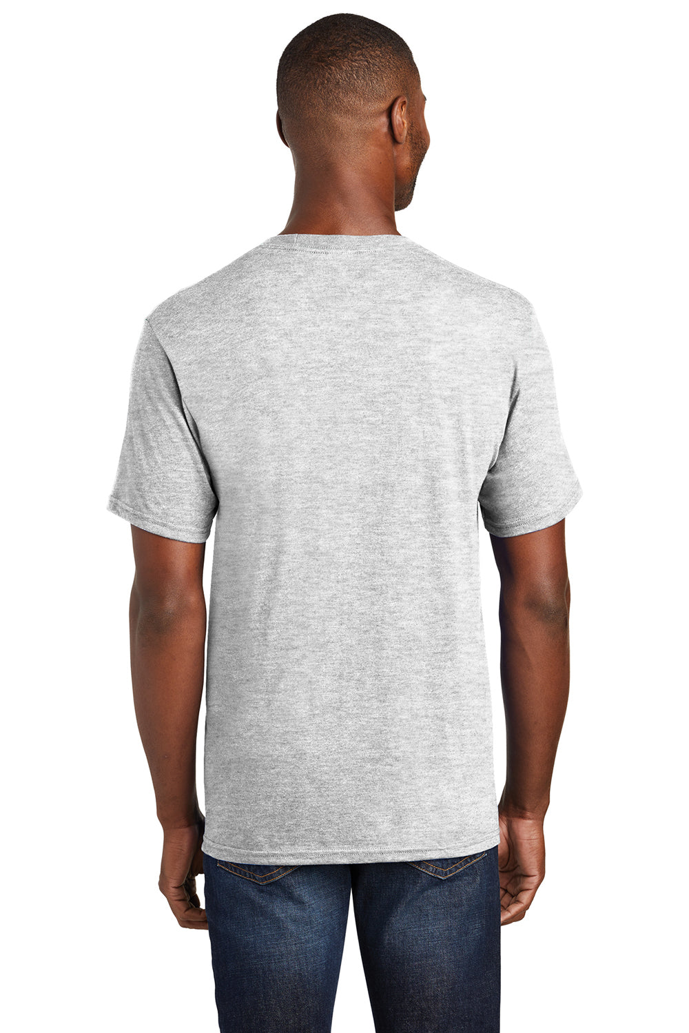 Port & Company PC455 Mens Fan Favorite Short Sleeve Crewneck T-Shirt Ash Grey Back