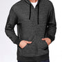 Next Level Mens Denim Fleece Full Zip Hooded Sweatshirt Hoodie - Black - Closeout