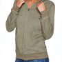 Next Level Mens Denim Fleece Full Zip Hooded Sweatshirt Hoodie - Military Green - Closeout