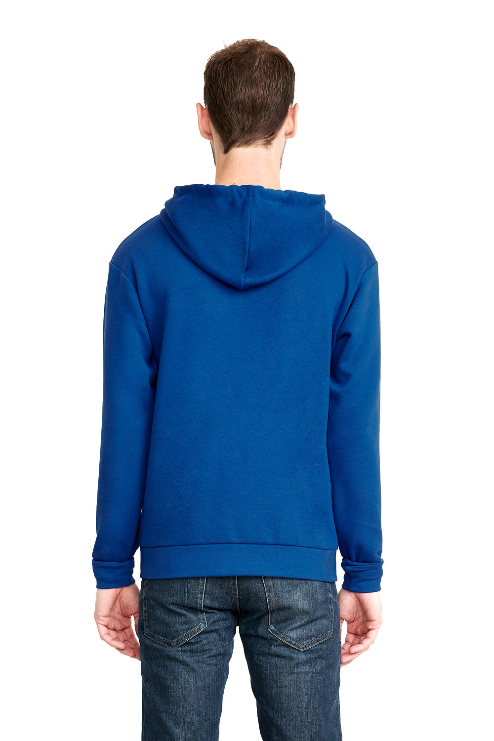 Next Level 9602 Mens Fleece Full Zip Hooded Sweatshirt Hoodie Royal Blue Back