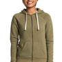Next Level Womens PCH Fleece Full Zip Hooded Sweatshirt Hoodie - Heather Military Green - Closeout