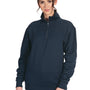 Next Level Mens Fleece 1/4 Zip Sweatshirt - Midnight Navy Blue