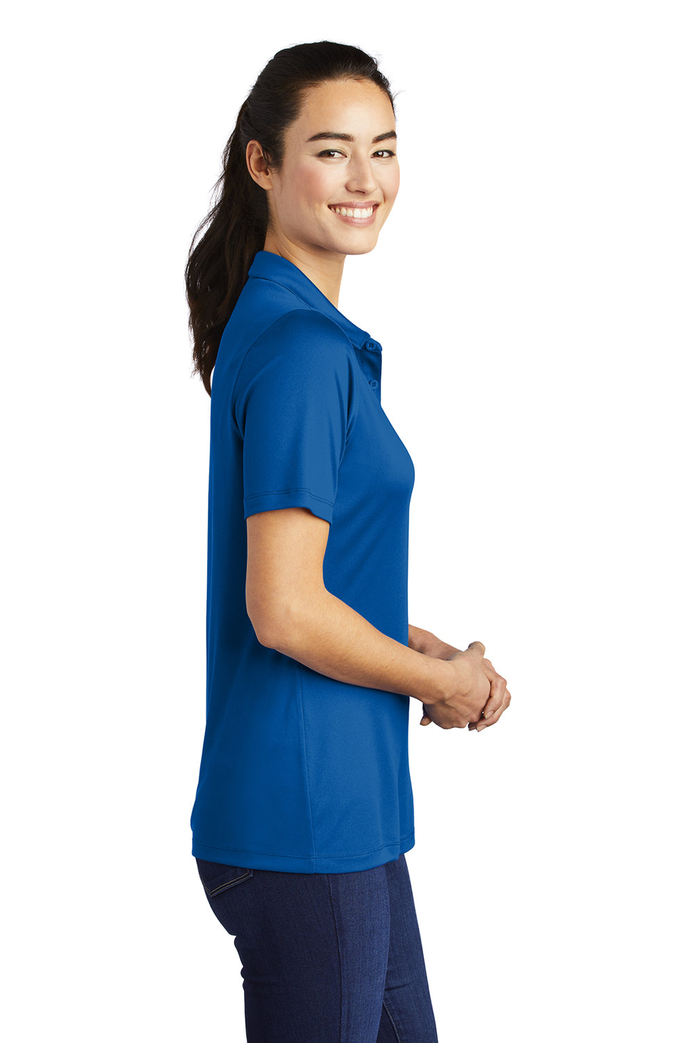 Sport-Tek Womens Short Sleeve Polo Shirt True Royal Blue Side