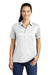 Sport-Tek Womens Short Sleeve Polo Shirt White Front