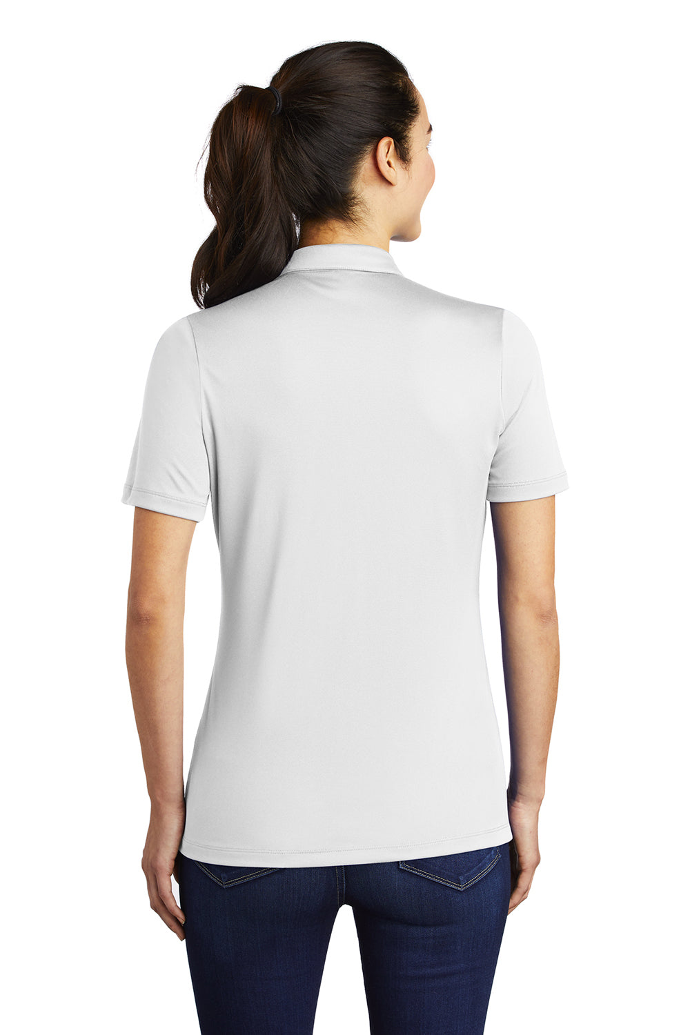Sport-Tek Womens Short Sleeve Polo Shirt White Side
