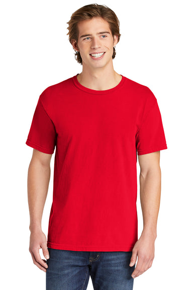 Comfort Colors 1717/C1717 Mens Short Sleeve Crewneck T-Shirt Red Front
